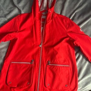 Red rain jacket